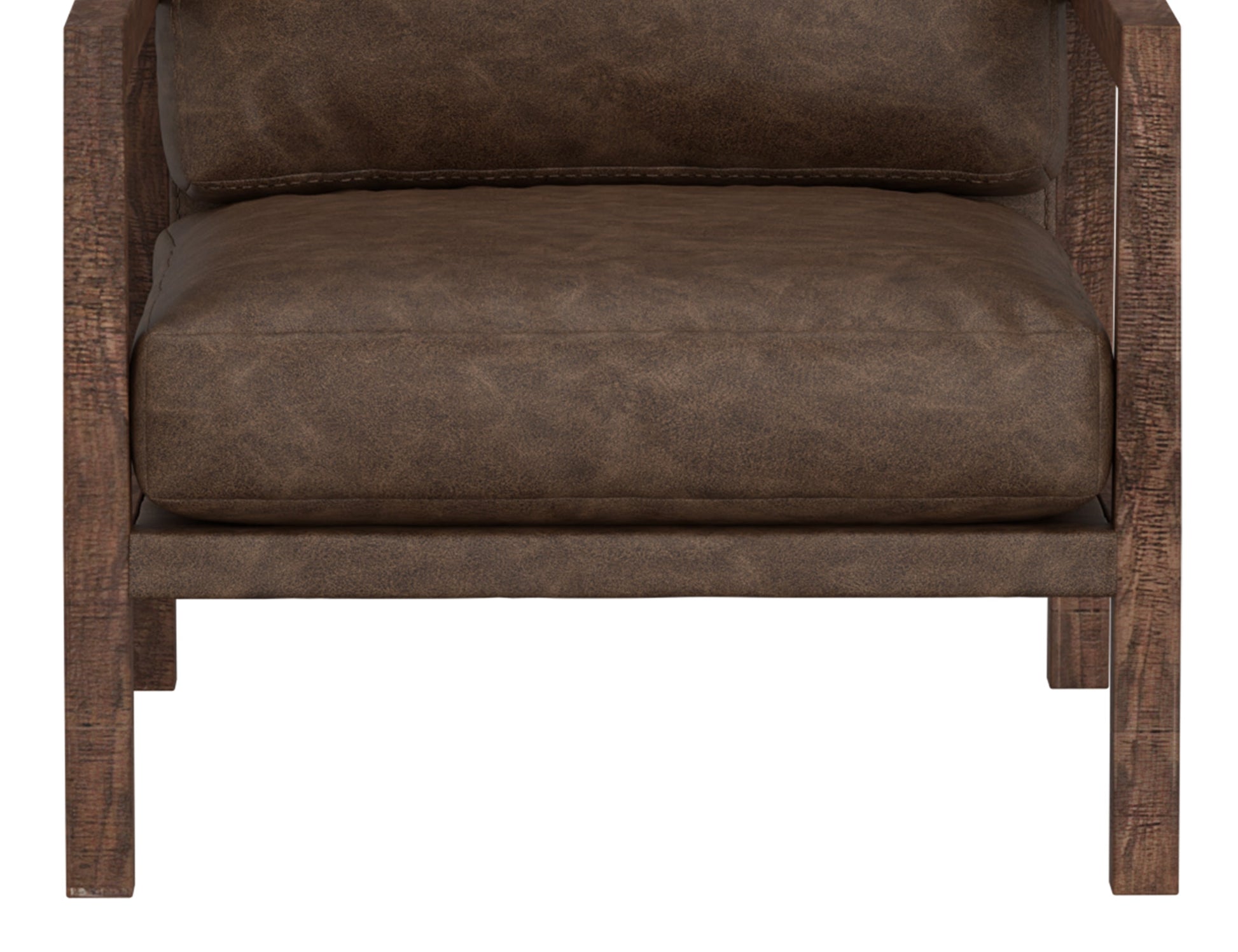 Wooden Frame, Armchair - Chocolate Brown