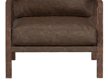 Wooden Frame, Armchair - Chocolate Brown