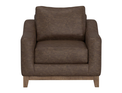 Wooden Frame & Base, Armchair - Chocolate Brown