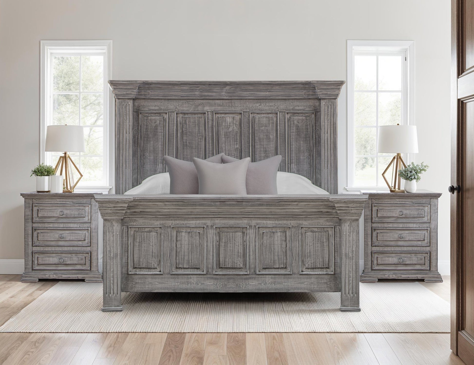 5/0 Footboard - Distressed Gray