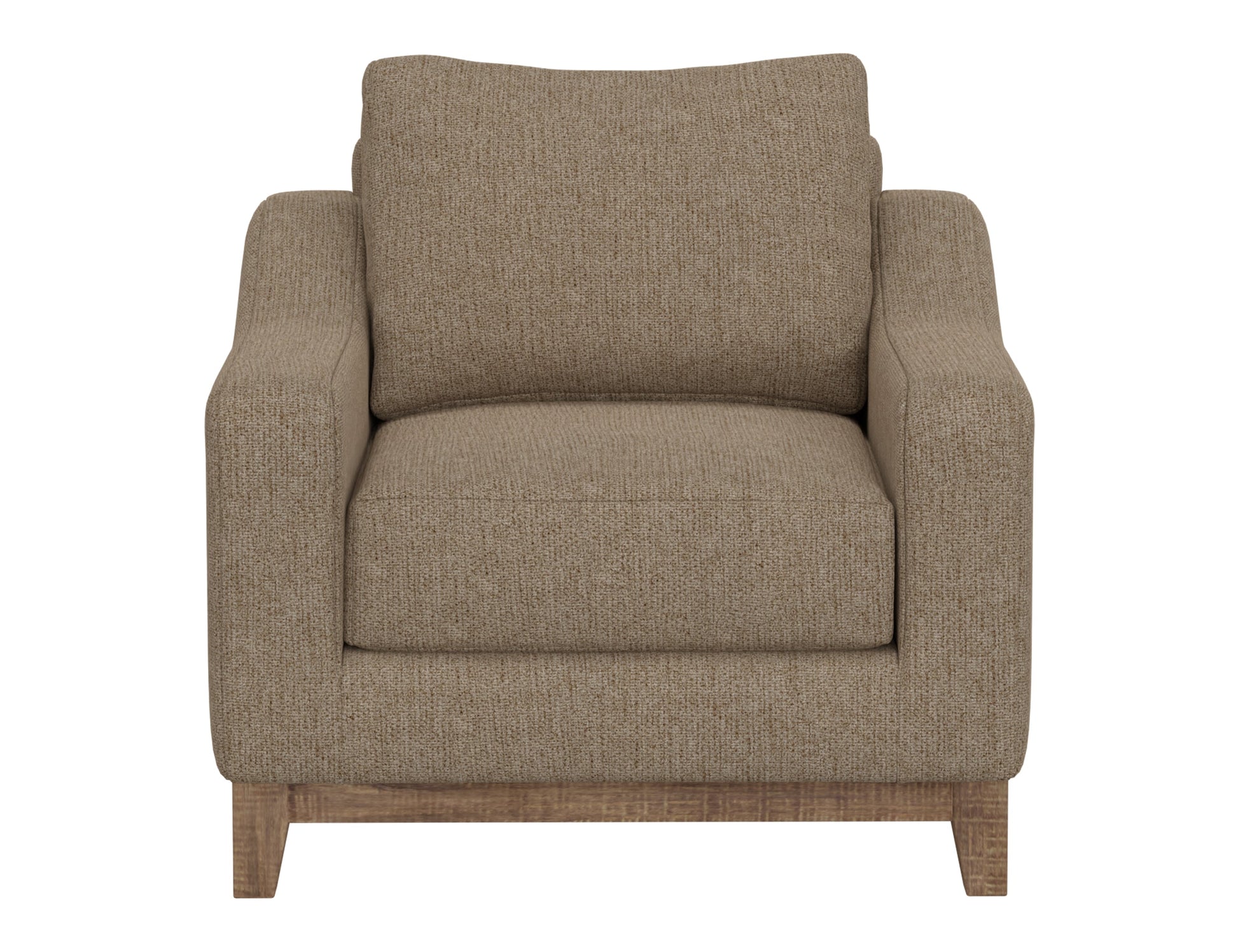 Wooden Frame & Base, Armchair - Brown Camel