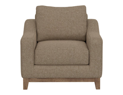Wooden Frame & Base, Armchair - Brown Camel