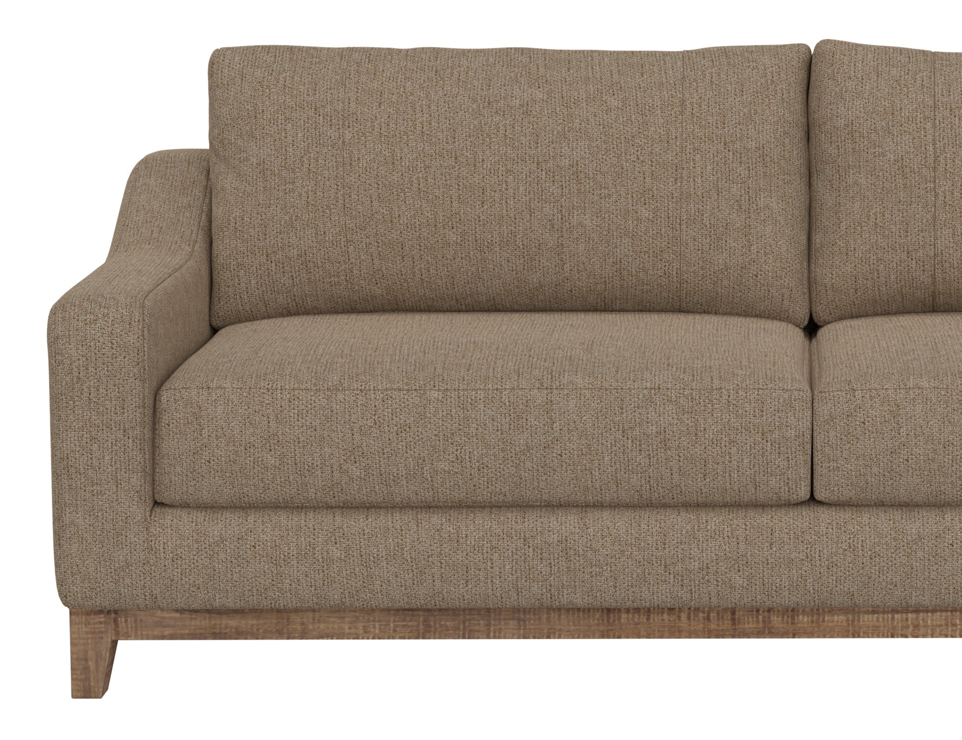 Wooden Frame & Base, Sofa - Brown Camel