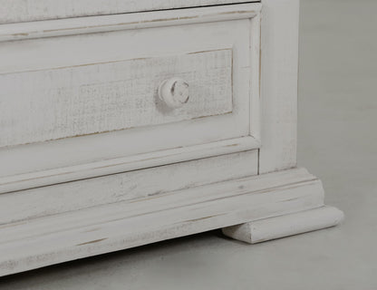 3 Drawer Nightstand - Distressed White