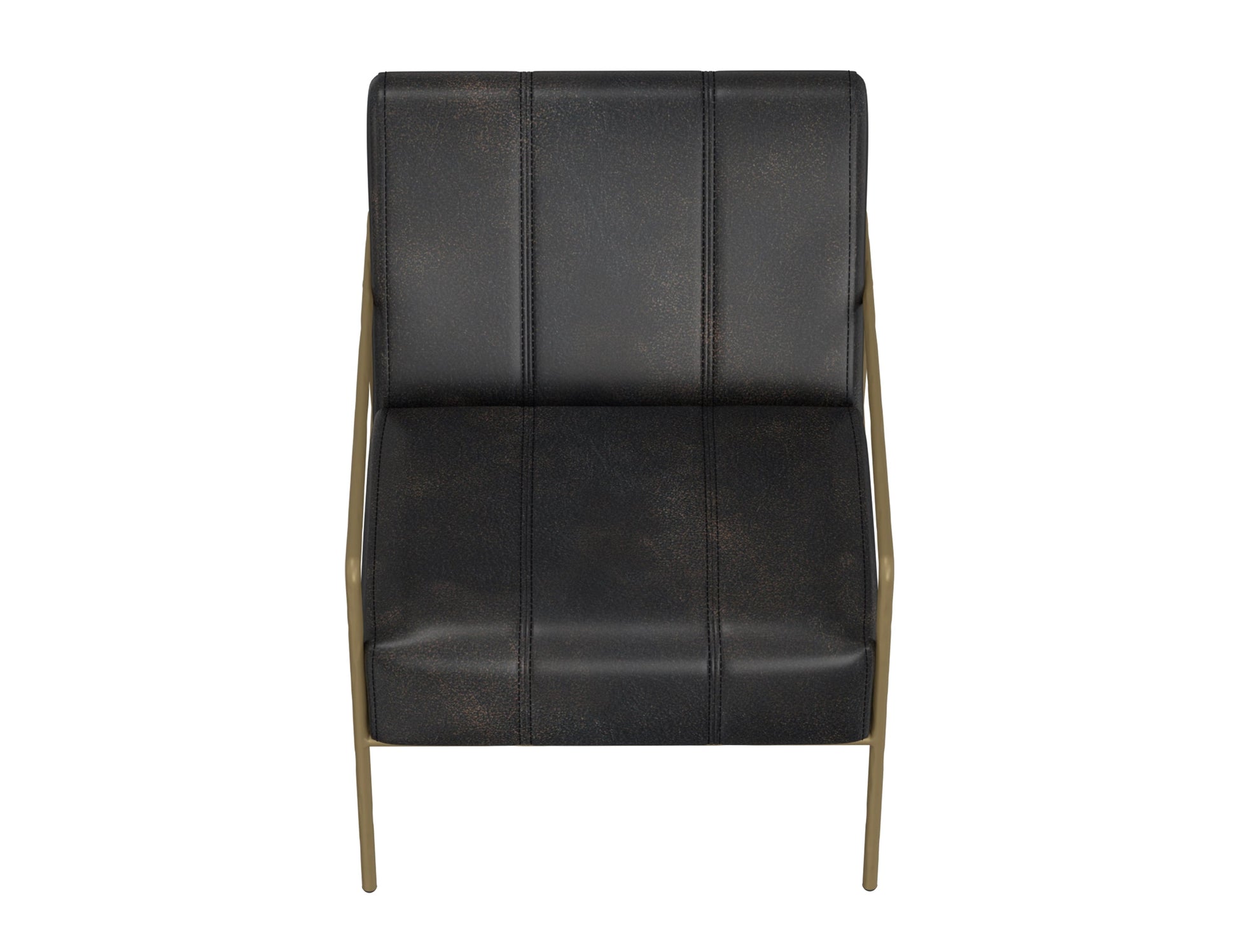Wooden Frame & Metal Base, Armchair - Licorice Black