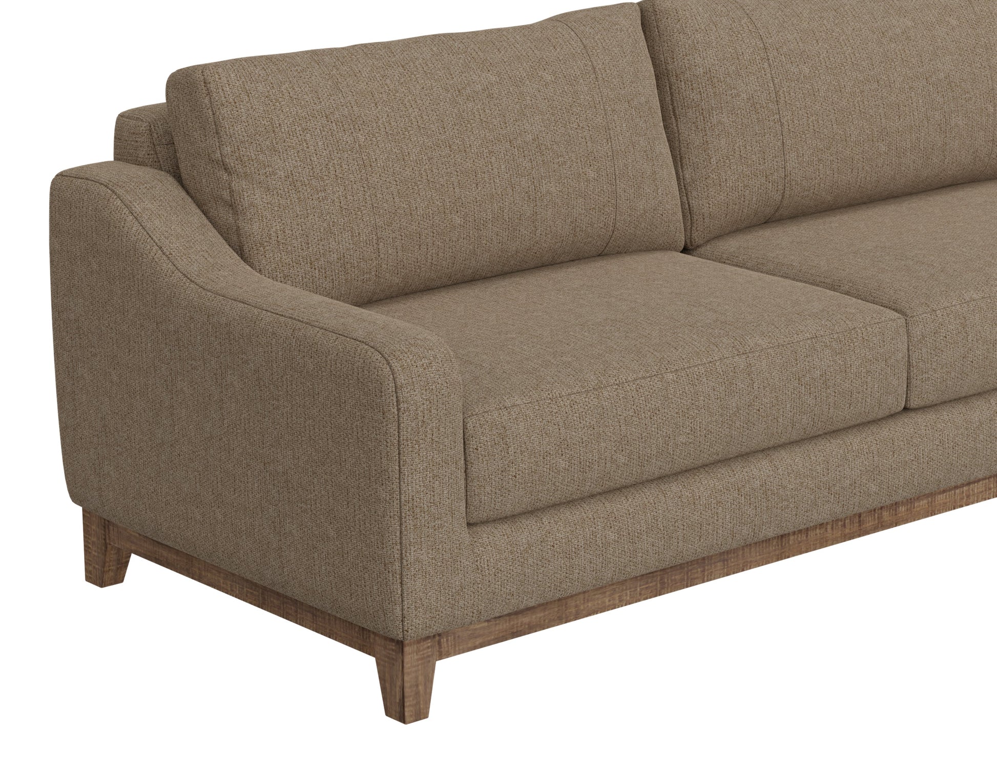 Wooden Frame & Base, Sofa - Brown Camel