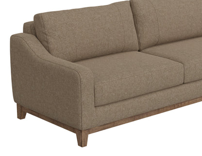 Wooden Frame & Base, Sofa - Brown Camel
