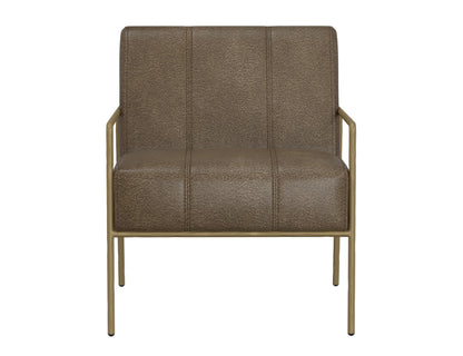 Wooden Frame & Metal Base, Armchair - Onyx