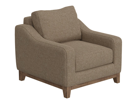 Wooden Frame & Base, Armchair - Brown Camel