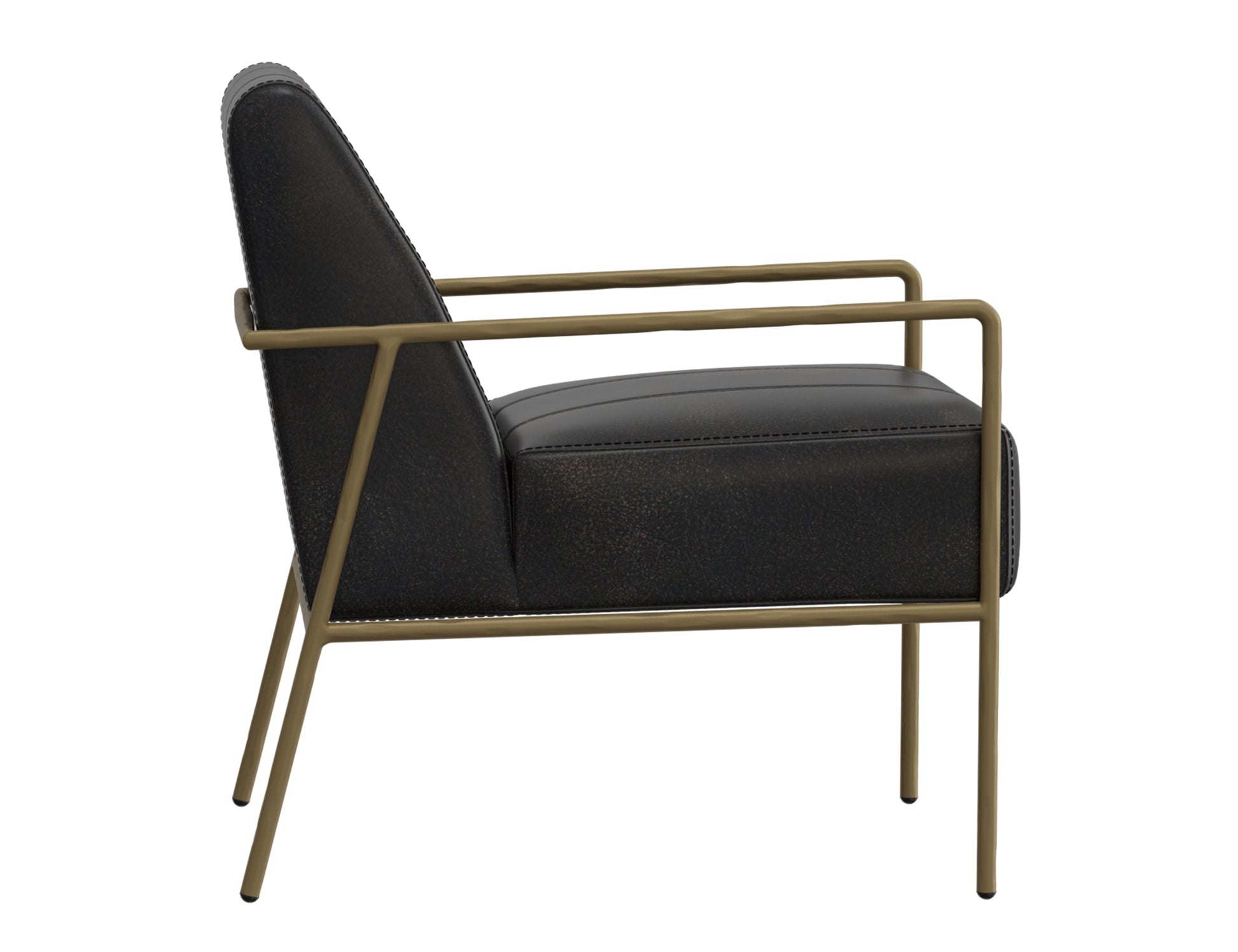 Wooden Frame & Metal Base, Armchair - Licorice Black