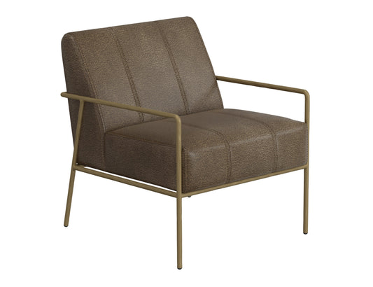 Wooden Frame & Metal Base, Armchair - Onyx