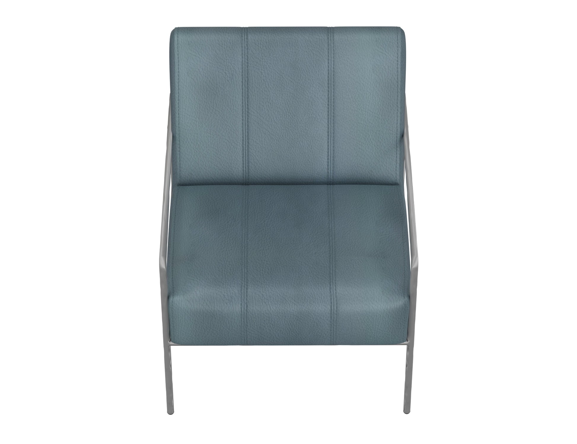 Wooden Frame & Metal Base, Armchair - Indigo Blue