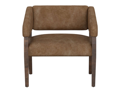 Wooden Frame, Armchair - Caramel Color