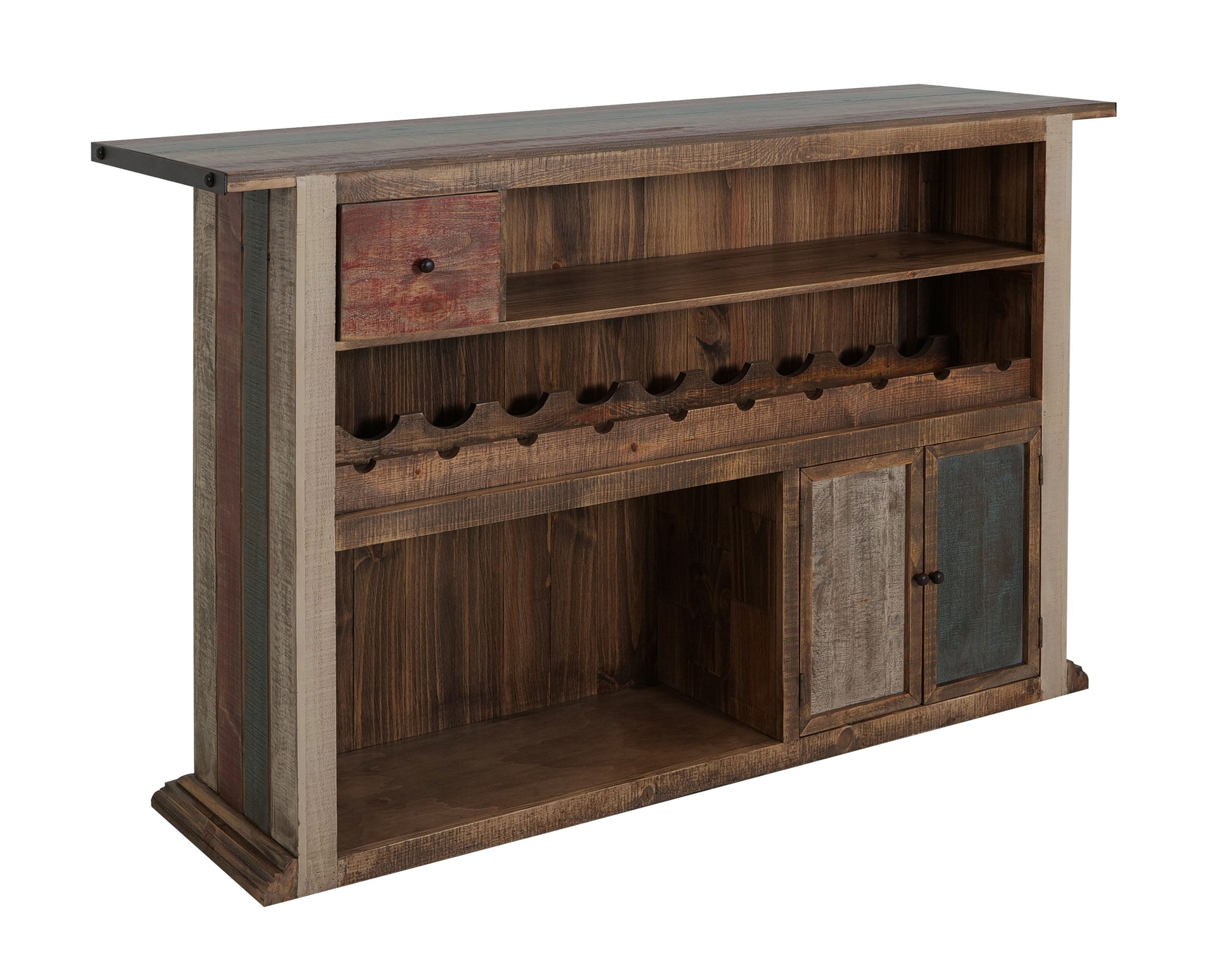 1 Drawer, 2 Door Bar - Multicolor