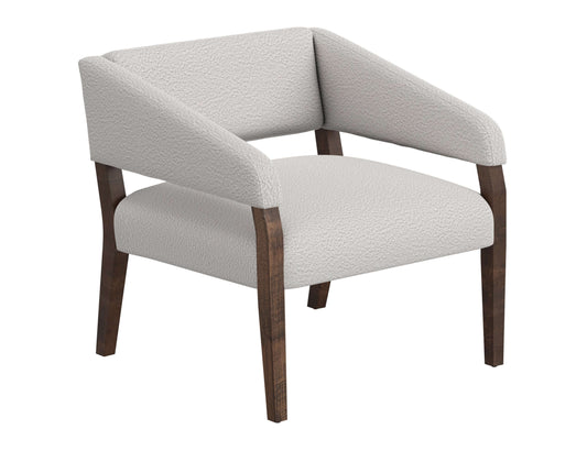 Wooden Frame, Armchair - Light Cream