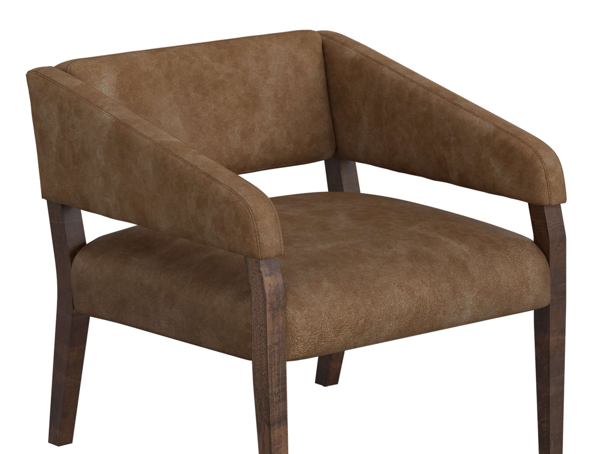 Wooden Frame, Armchair - Caramel Color