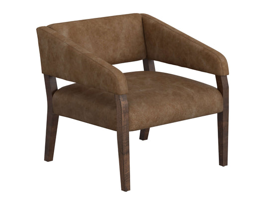 Wooden Frame, Armchair - Caramel Color