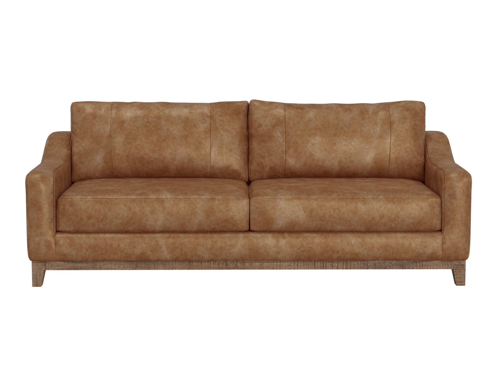 Wooden Frame & Base, Sofa - Caramel Color