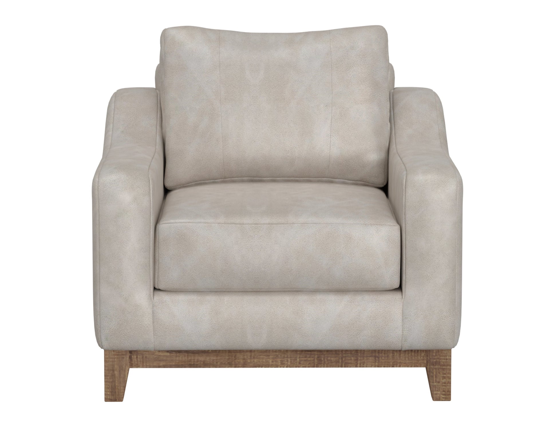 Wooden Frame & Base, Armchair - Ivory