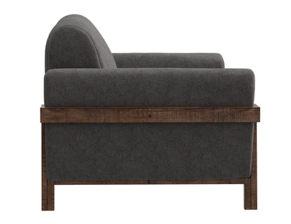 Wooden Frame & Base, Sofa - Iron Gray