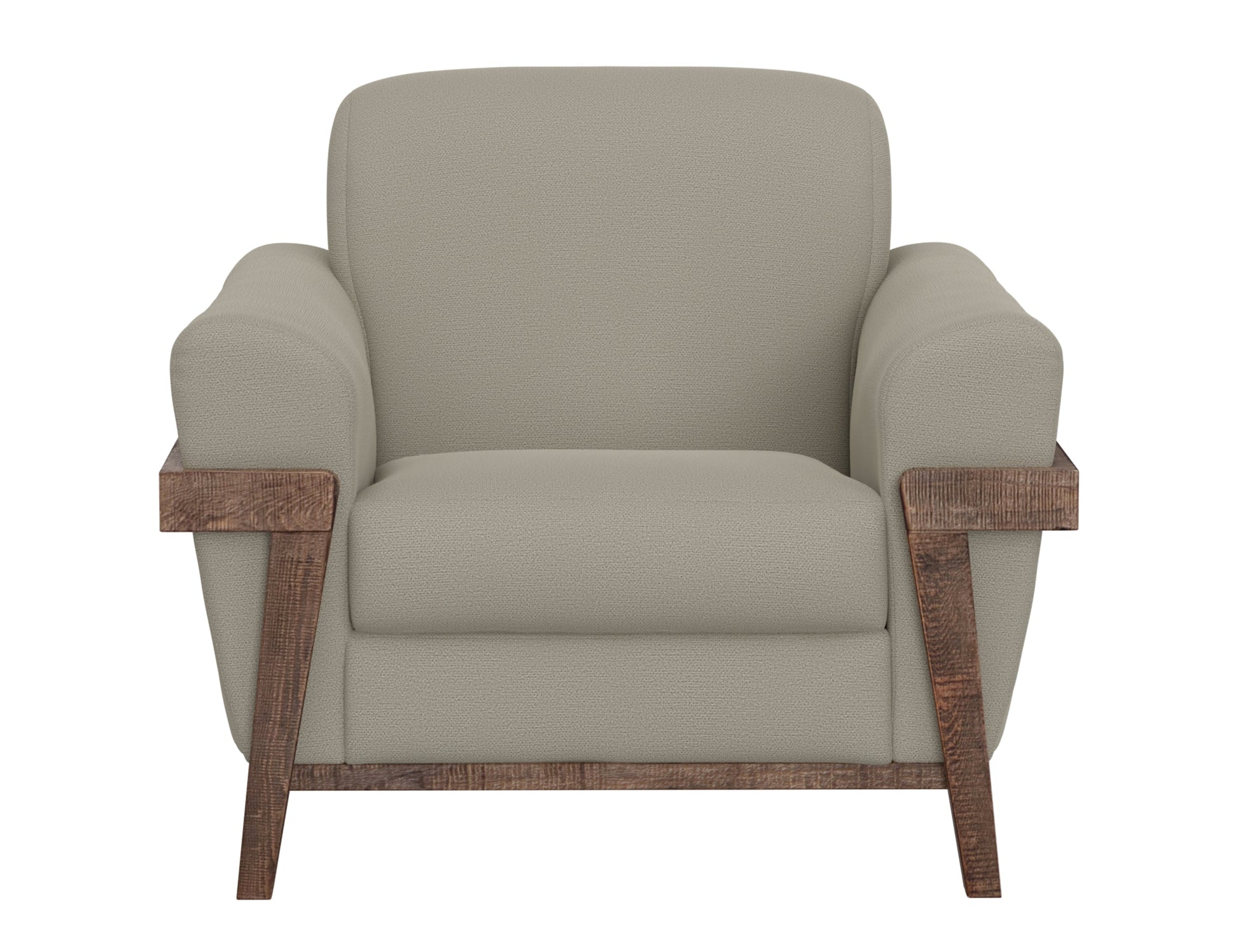 Wooden Frame & Base, Armchair - Almond Gray