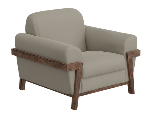 Wooden Frame & Base, Armchair - Almond Gray