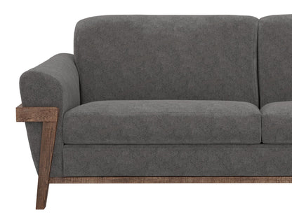 Wooden Frame & Base, Sofa - Iron Gray