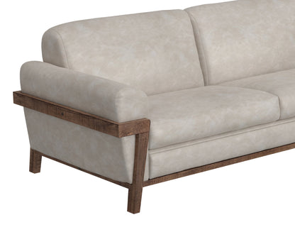 Wooden Frame & Base, Armchair - Ivory