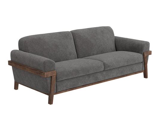 Wooden Frame & Base, Sofa - Iron Gray
