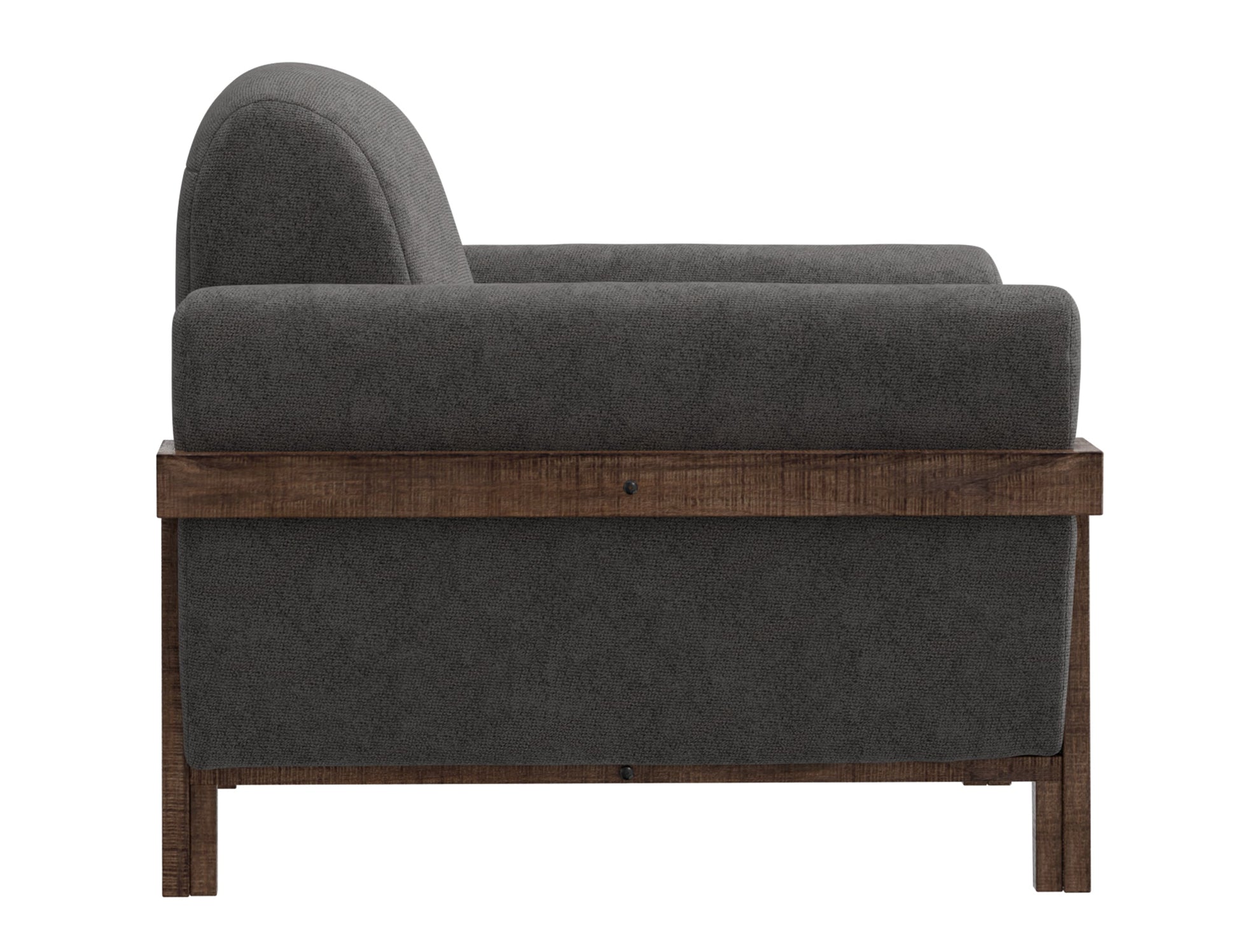 Wooden Frame & Base, Armchair - Iron Gray