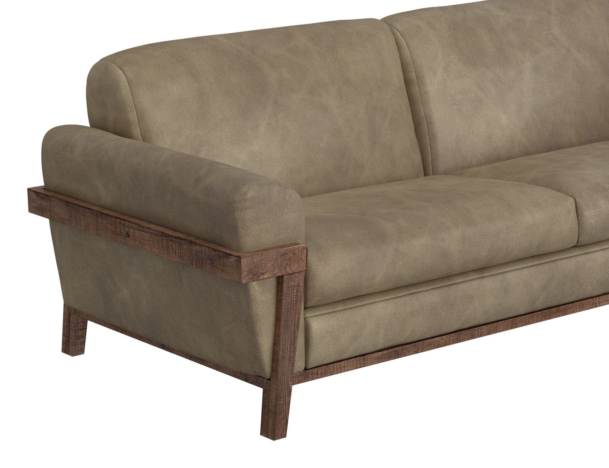 Wooden Frame & Base, Armchair - White Smoke