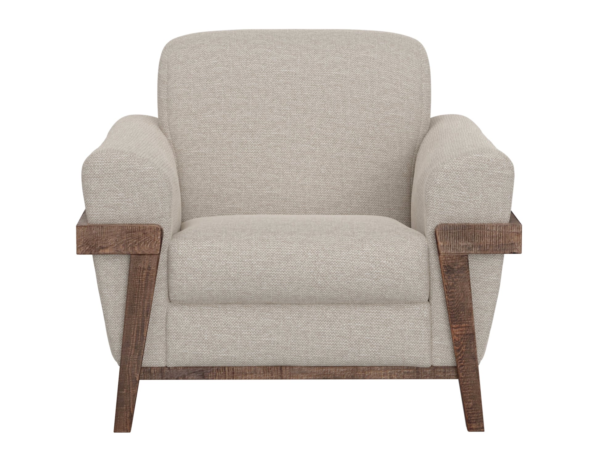 Wooden Frame & Base, Armchair - Agreeable gray