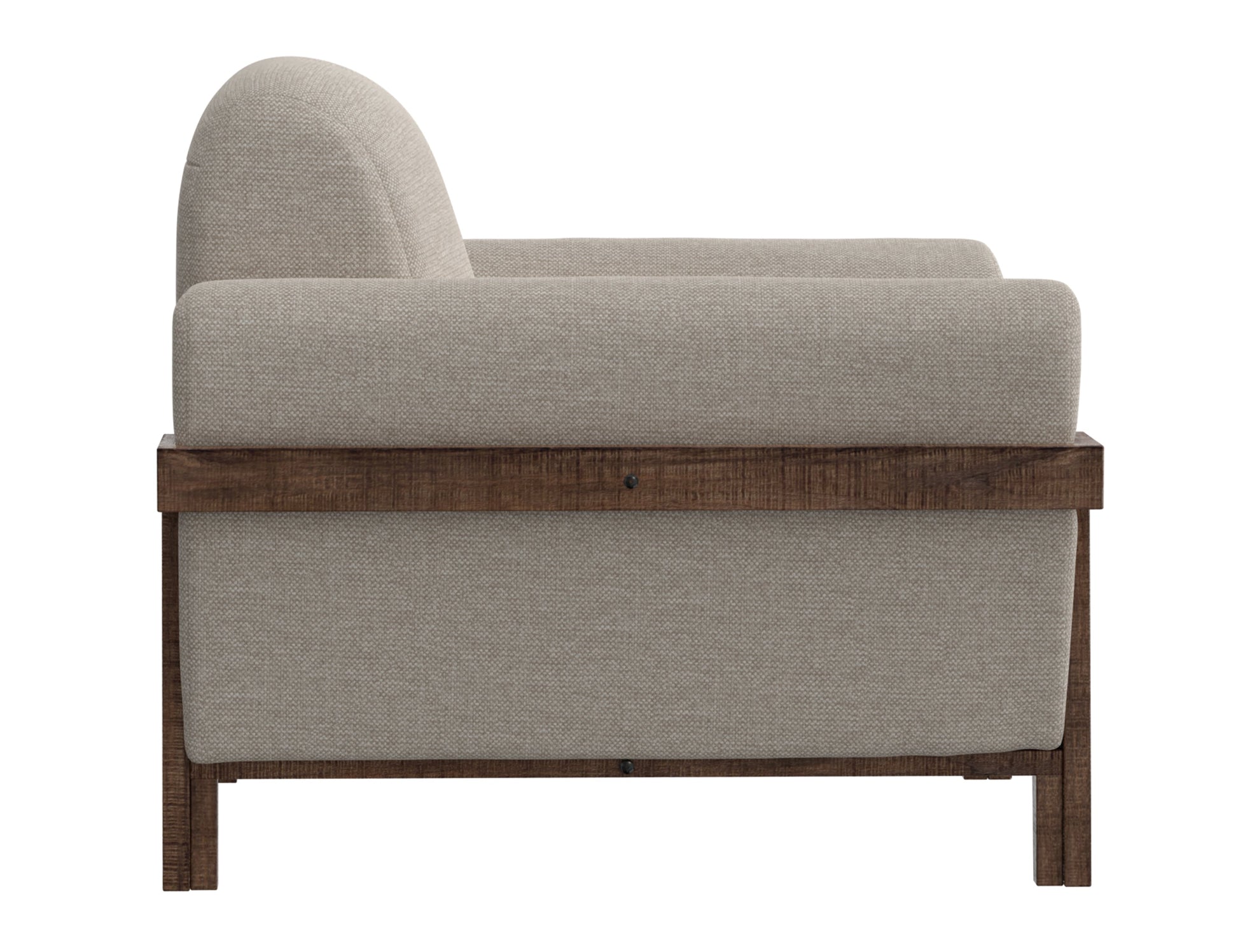Wooden Frame & Base, Armchair - Agreeable gray
