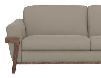 Wooden Frame & Base, Armchair - Almond Gray