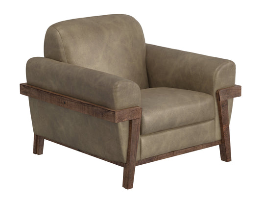 Wooden Frame & Base, Armchair - White Smoke