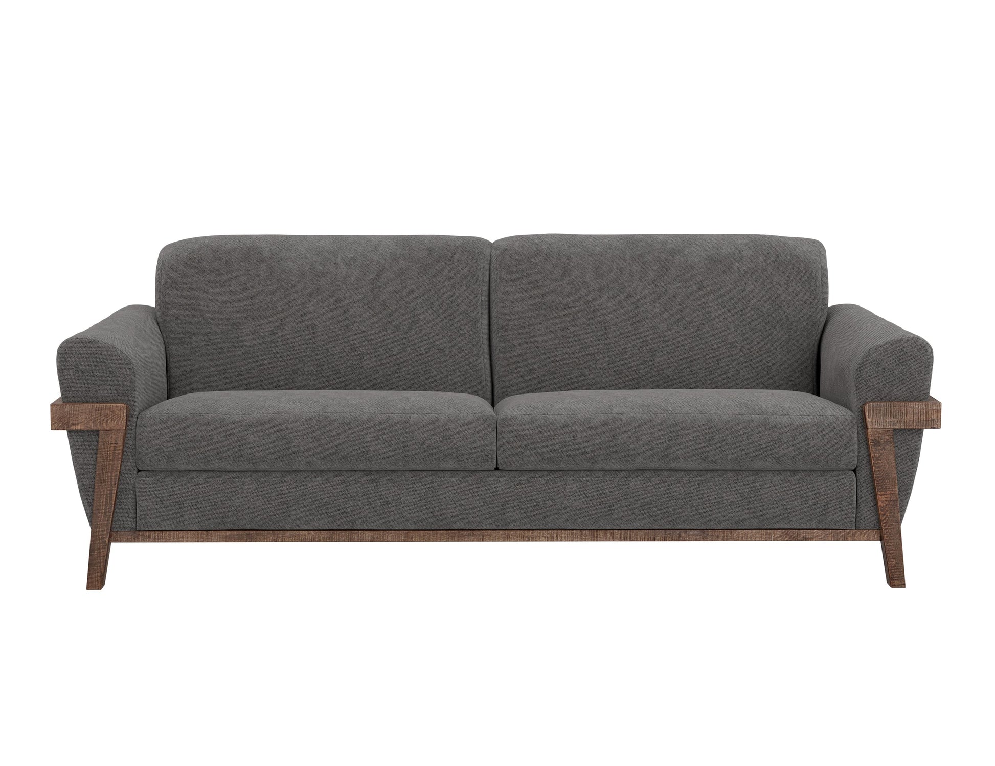 Wooden Frame & Base, Sofa - Iron Gray
