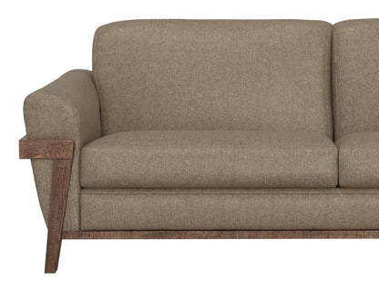 Wooden Frame & Base, Armchair - Brown Camel