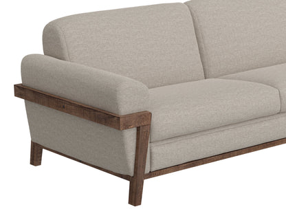 Wooden Frame & Base, Armchair - Agreeable gray