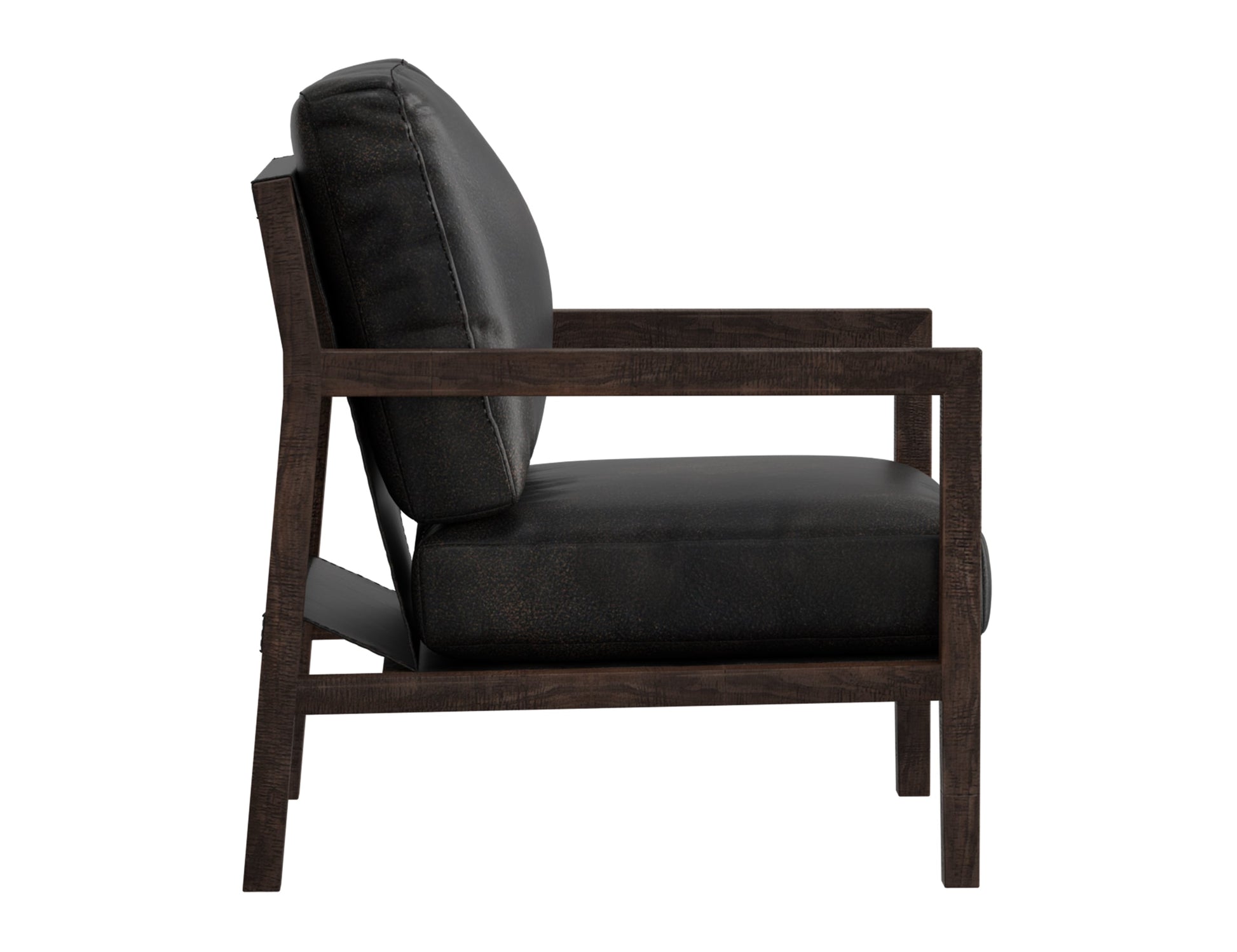 Wooden Frame & Base, Armchair - Licorice Black