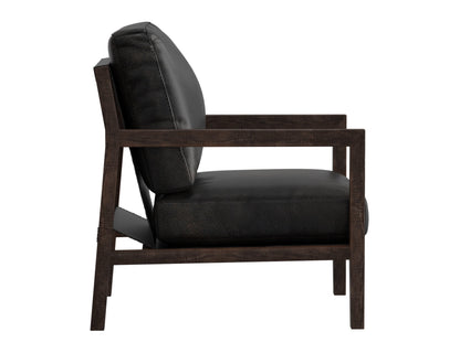 Wooden Frame & Base, Armchair - Licorice Black