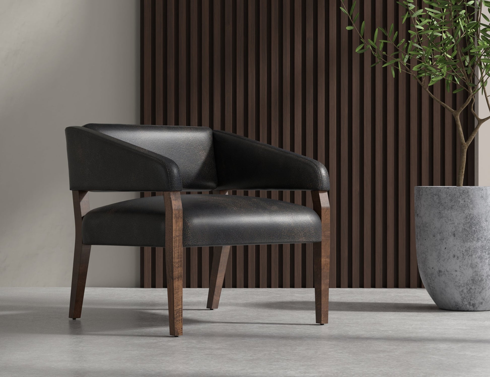 Wooden Frame, Armchair - Licorice Black