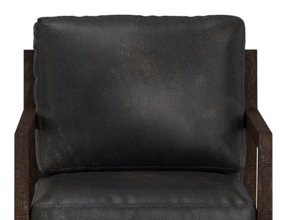 Wooden Frame & Base, Armchair - Licorice Black