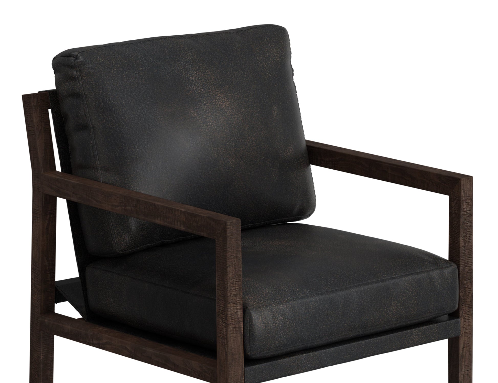 Wooden Frame & Base, Armchair - Licorice Black