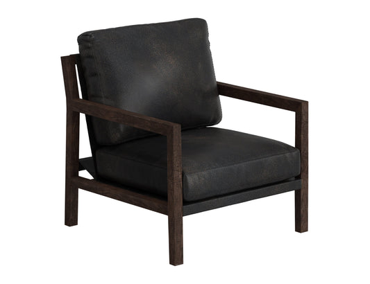 Wooden Frame & Base, Armchair - Licorice Black
