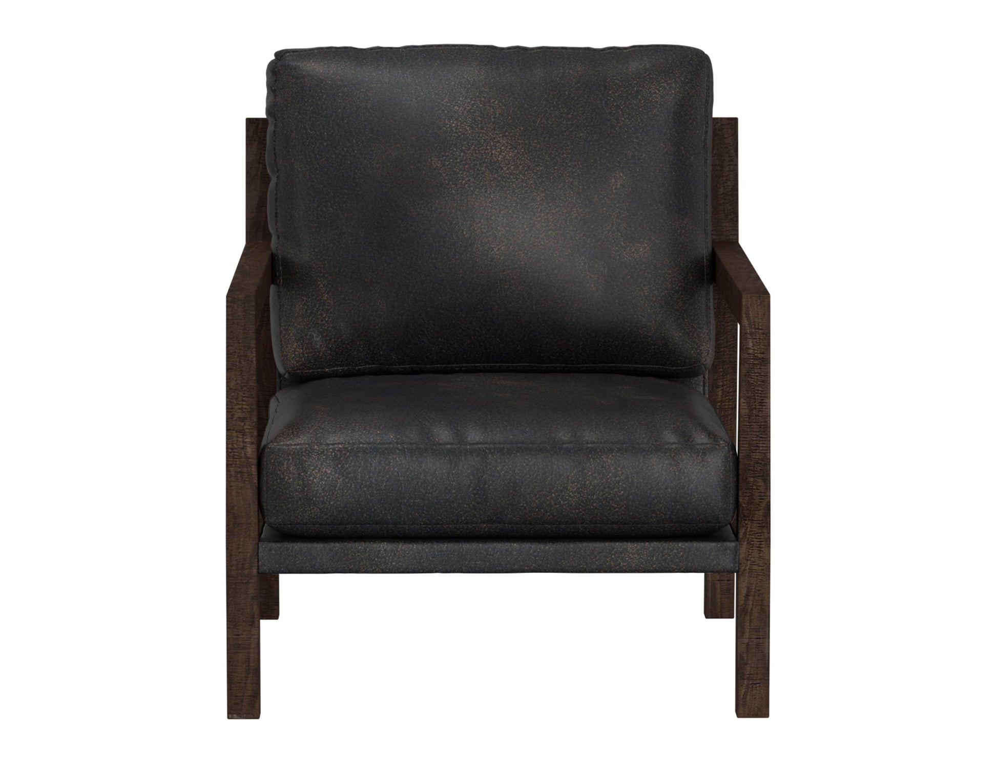 Wooden Frame & Base, Armchair - Licorice Black