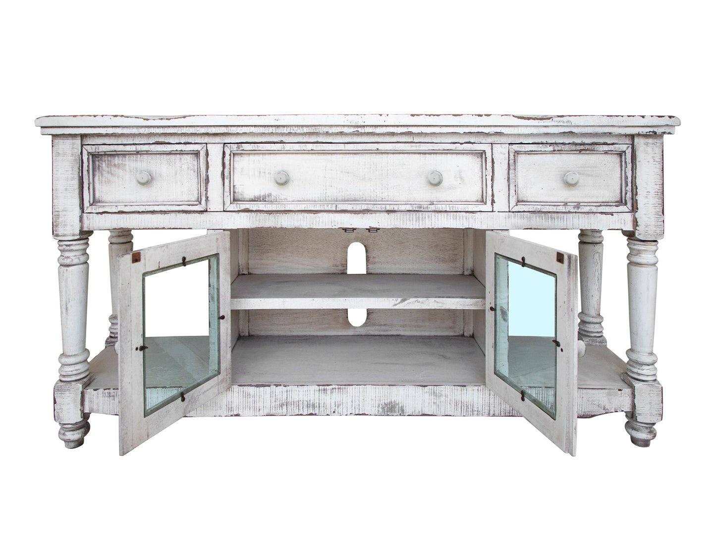 3 Drawer 2 Doors 70" TV Stand - Antique White