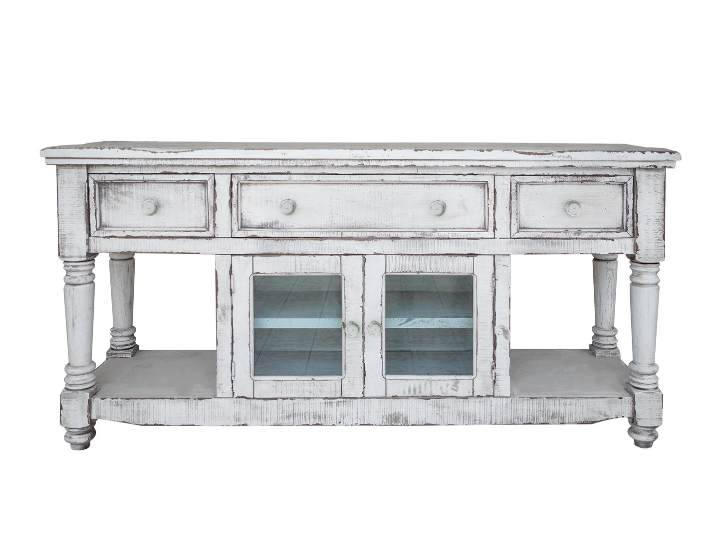 3 Drawer 2 Doors 70" TV Stand - Antique White