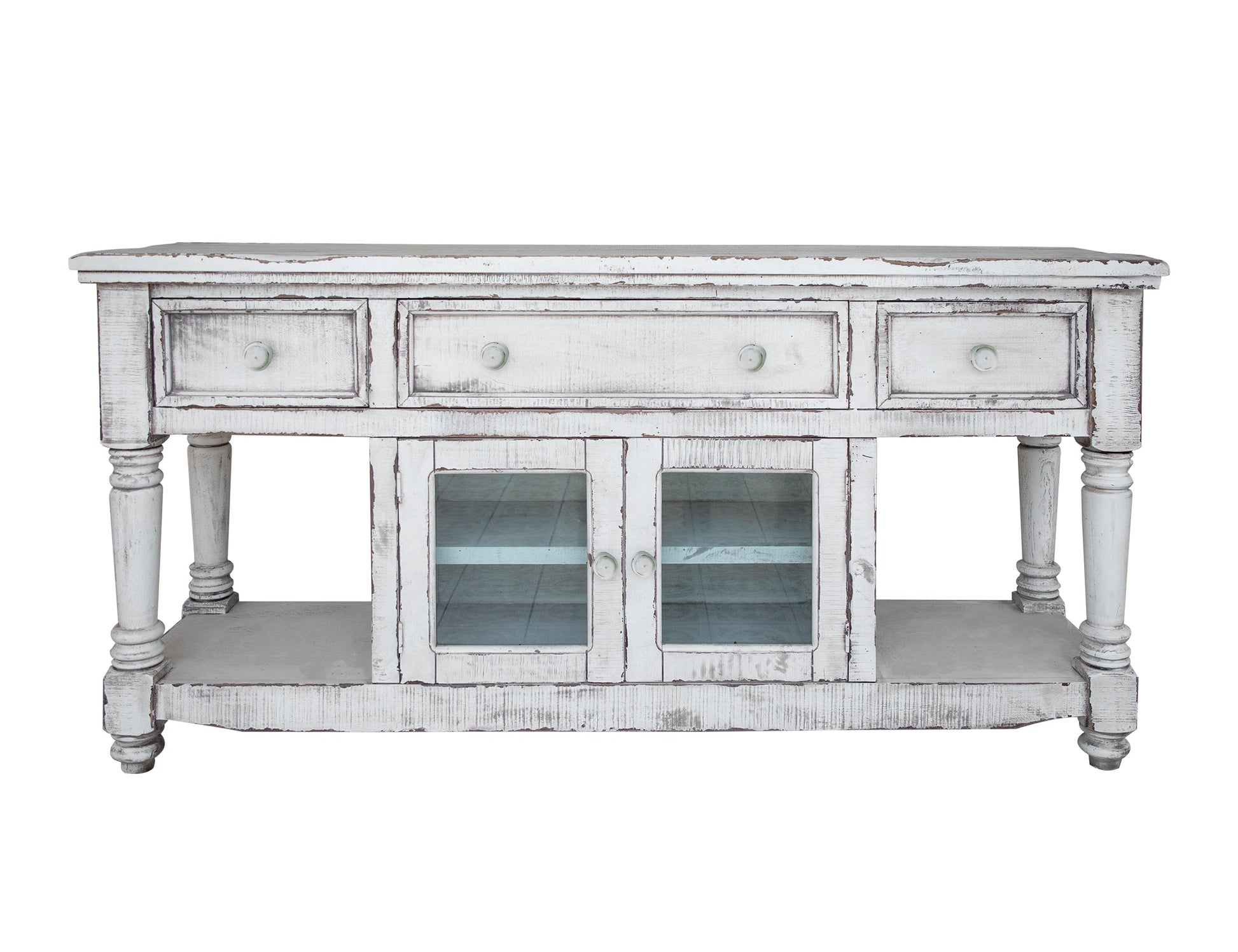 3 Drawer 2 Doors 70" TV Stand - Antique White