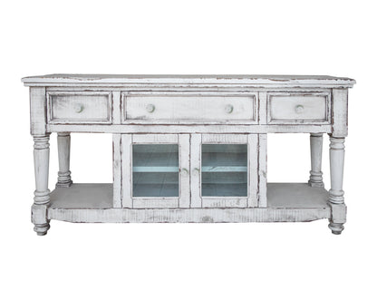 3 Drawer 2 Doors 70" TV Stand - Antique White
