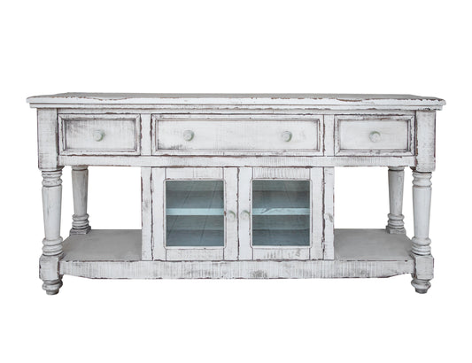 3 Drawer 2 Doors 70" TV Stand - Antique White